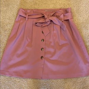 Mauve pink button up skirt